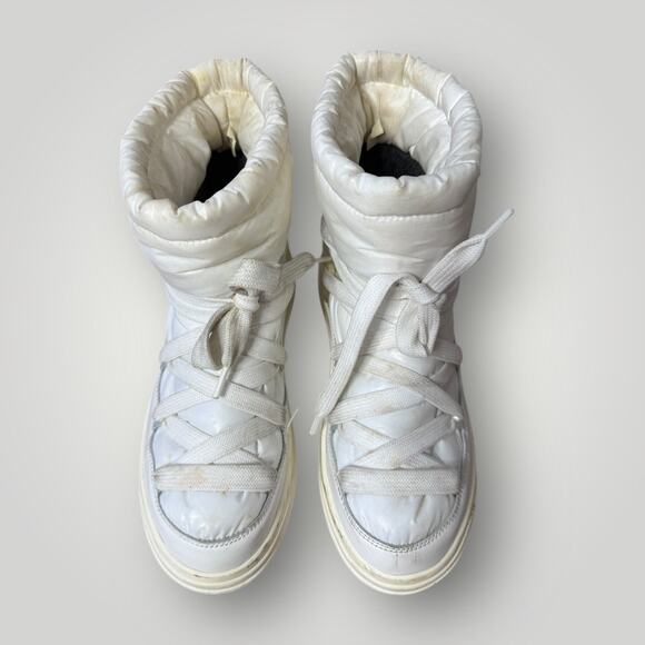 Moncler White Nylon and Leather Insolux Snow Boots Size 39 EU / 8 US - Picture 2 of 16